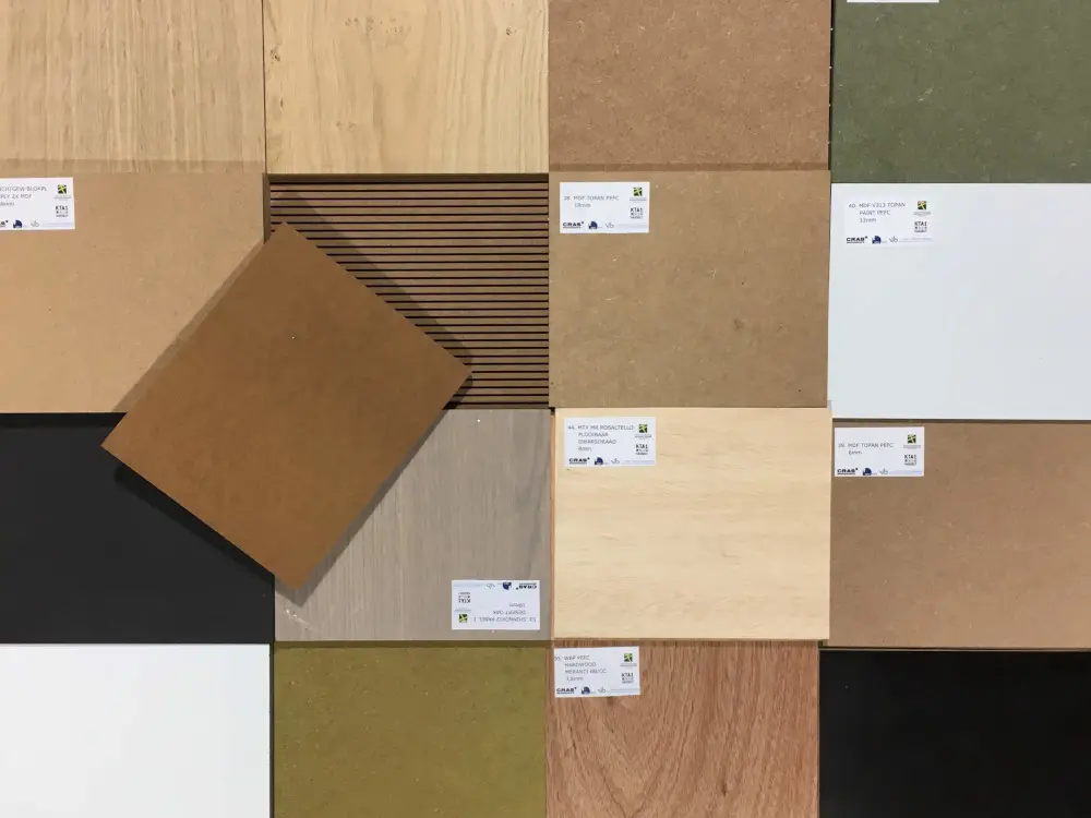 Koffers met hout- en plaatmaterialen